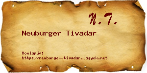 Neuburger Tivadar névjegykártya